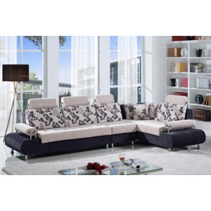 温柔海风 唯美布艺左转角沙发（1+3+左贵妃）