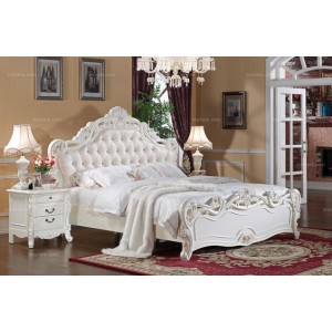 欧式田园 粉红玫瑰立体雕花排骨架床