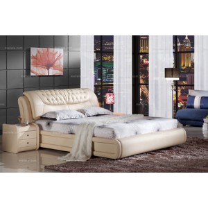 现代风格 1.8米软床 头层牛皮床