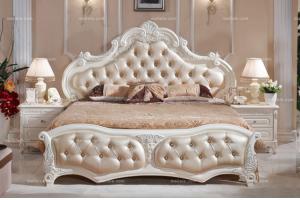 法式风格	1.8米皮拉扣床 PU发泡雕花床